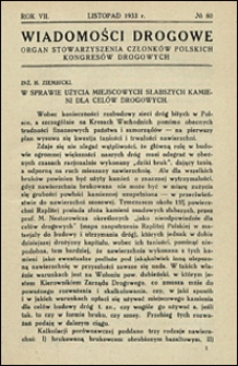 Wiadomości Drogowe 1933 nr 80