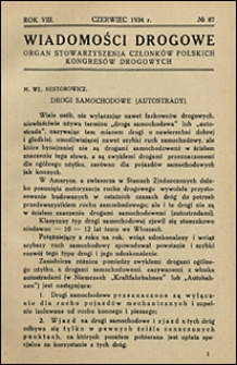 Wiadomości Drogowe 1934 nr 87