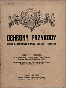 Ochrona Przyrody 1920 z. 1