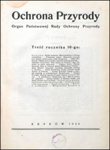 Ochrona Przyrody 1930 z. 10