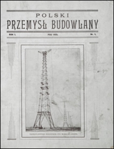 Polski Przemysł Budowlany 1925 nr 1
