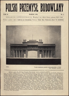 Polski Przemysł Budowlany 1928 nr 3