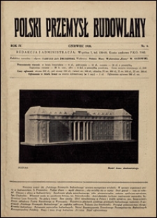 Polski Przemysł Budowlany 1928 nr 6