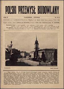 Polski Przemysł Budowlany 1928 nr 10-11