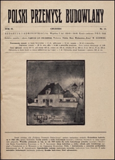Polski Przemysł Budowlany 1928 nr 12