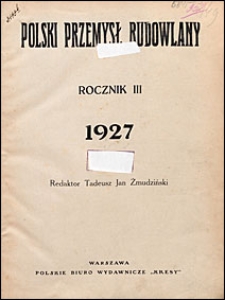 Polski Przemysł Budowlany 1927 spis rzeczy