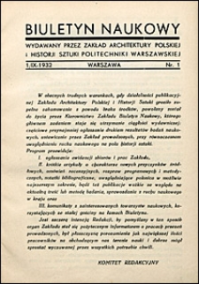 Biuletyn Historji Sztuki i Kultury 1932 nr 1
