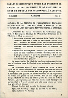 Bulletin de l'Histoire de l'Art de Culture 1932 nr 1