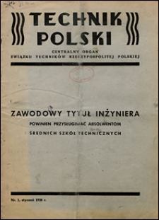 Technik Polski 1938 R. 5 nr 1
