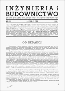 Inżynieria i Budownictwo 1938 nr 1