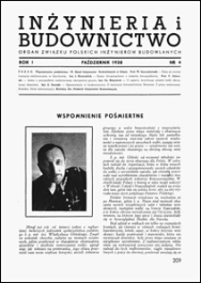 Inżynieria i Budownictwo 1938 nr 4