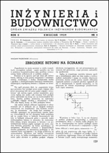 Inżynieria i Budownictwo 1939 nr 4