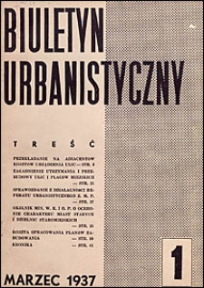 Biuletyn Urbanistyczny 1937 nr 1
