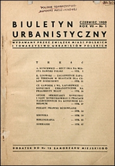Biuletyn Urbanistyczny 1939 nr 1