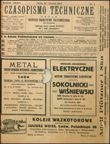 Czasopismo Techniczne 1916 nr 6