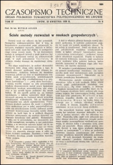Czasopismo Techniczne 1939 nr 8