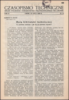 Czasopismo Techniczne 1939 nr 14