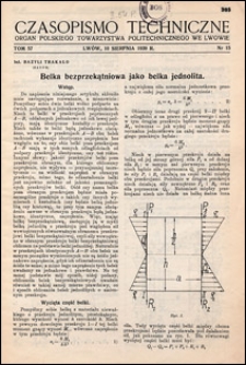 Czasopismo Techniczne 1939 nr 15