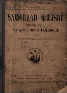 Samorząd Miejski 1922 t. II z. 1