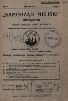 Samorząd Miejski 1925 z. 1