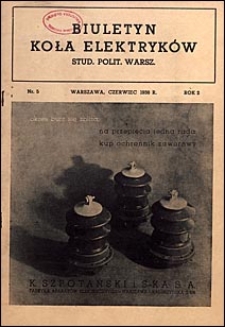 Biuletyn Koła Elektryków Studentów Politechniki Warszawskiej 1938 nr 5