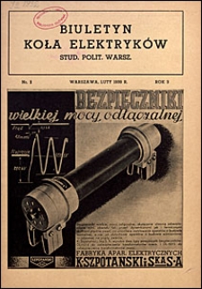 Biuletyn Koła Elektryków Studentów Politechniki Warszawskiej 1939 nr 2