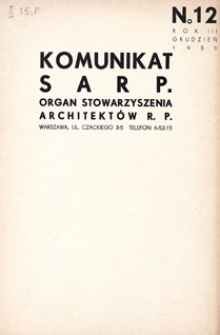 Komunikat SARP-u 1936 nr 12