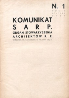 Komunikat SARP-u 1937 nr 1
