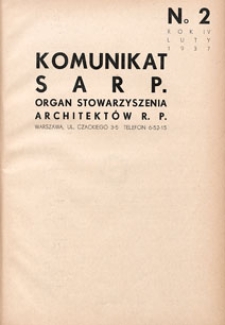 Komunikat SARP-u 1937 nr 2