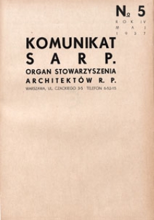 Komunikat SARP-u 1937 nr 5