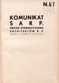 Komunikat SARP-u 1937 nr 6/7