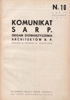 Komunikat SARP-u 1937 nr 10