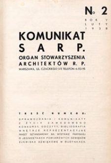 Komunikat SARP-u 1938 nr 2