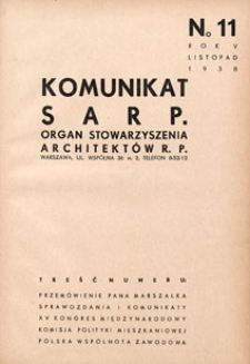 Komunikat SARP-u 1938 nr 11