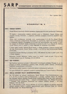 Komunikat SARP-u 1934 nr 4