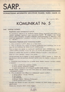 Komunikat SARP-u 1935 nr 5