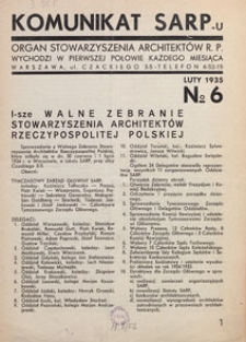 Komunikat SARP-u 1935 nr 6
