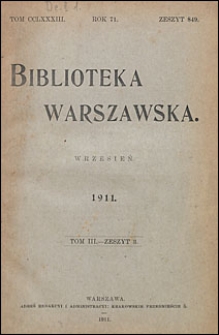 Biblioteka Warszawska 1911 t. 3 z. 3