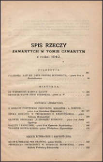 Biblioteka Warszawska 1912 t. 4 spis rzeczy