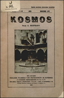 Kosmos 1931 nr 1-2. Seria A. Rozprawy