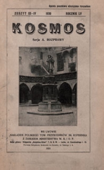 Kosmos 1930 nr 3-4. Seria A. Rozprawy