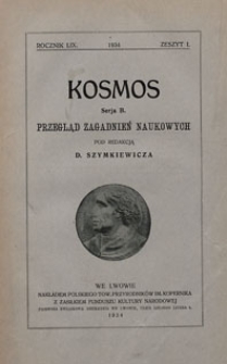 Kosmos 1934 nr 1. Seria B. Przegląd zagadnień naukowych
