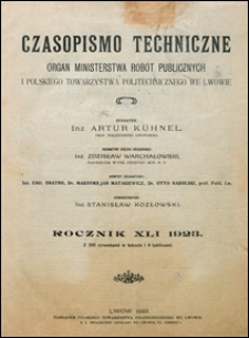 Czasopismo Techniczne 1923 spis rzeczy