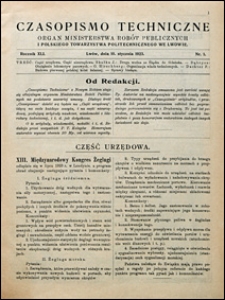 Czasopismo Techniczne 1923 nr 1