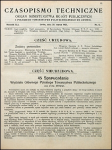Czasopismo Techniczne 1923 nr 6