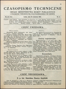 Czasopismo Techniczne 1923 nr 8