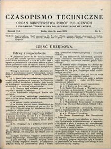 Czasopismo Techniczne 1923 nr 9