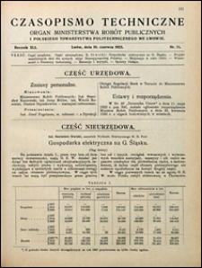 Czasopismo Techniczne 1923 nr 11