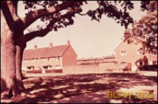 Fragment osiedla w krajobrazie, budynki mieszkalne jednopiętrowe, Crawley, Anglia, Wielka Brytania