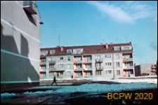 Fragment zabudowy mieszkaniowej, widok zimą, Gdańsk-Wrzeszcz